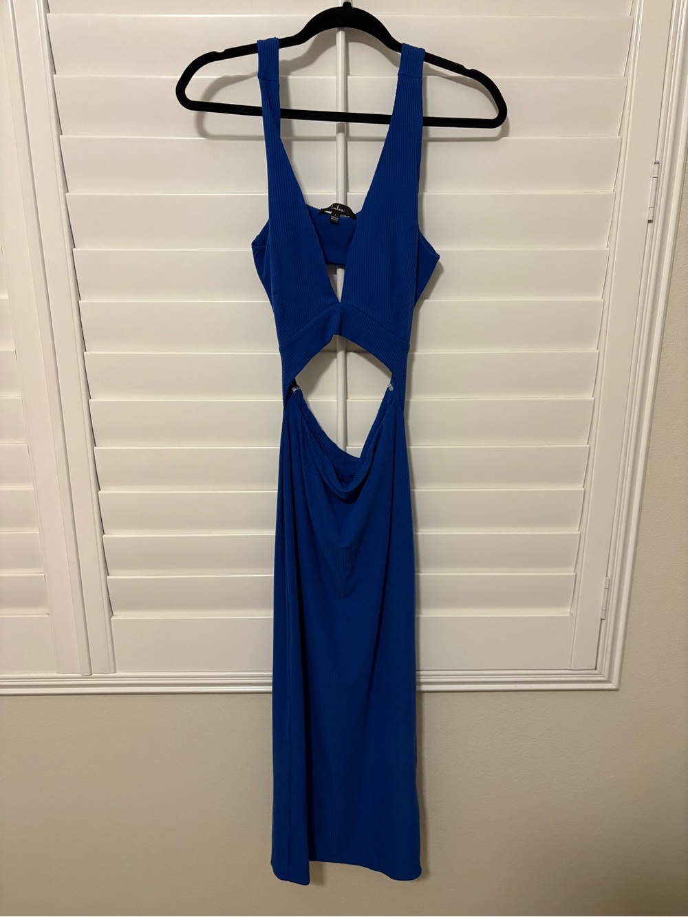 Lulu's Royal Blue Backless Cutout Maxi Dress